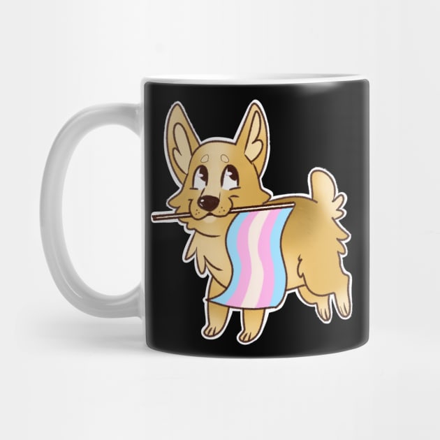 Corgi Trans pride by Clarelurks